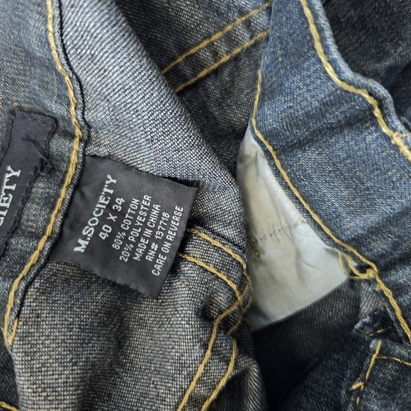 Men's Dark Indigo Denim Jeans 40x34 Tall Length - Picture 4 of 16